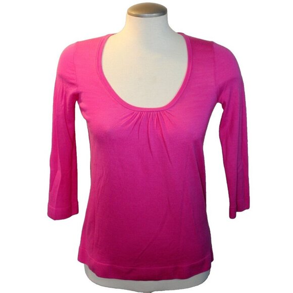 J Crew Womens Merino Wool Pink Thin Knit Sweater Base Layer XS Soft Lightweight - Picture 5 of 6